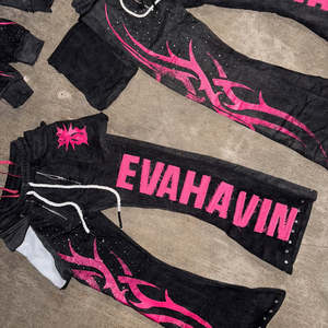 Vente en gros de pantalons de survêtement évasés à capuche personnalisés unisexe Ensemble de survêtement deux pièces à la mode Pantalon 3D Survêtement pour hommes pour l'hiver - Product Image 5