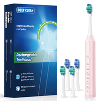 Ensemble de têtes de remplacement étanches IP67 pour brosse à dents électrique sonique rechargeable pour adultes avec poils doux
