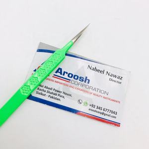 High Quality Wholesale Stainless Steel <b>Flower</b> Grip Eyelash Extension Tweezers Green Isolation Costume Design Pointed Sustainable - Product Image 3