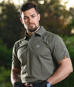 Nouvelle Chemise d'été pour Homme à Bouton Unique, Couleur Unie, Tissu Tricoté, Séchage Rapide, Manches Courtes, Design Sportif et Tactique - Product Image 3