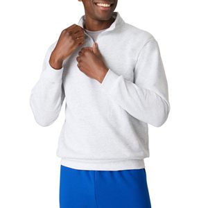 Sudadera de Forro Polar con Cierre de Cremallera de un Cuarto para Hombre, 100% Algodón, Informal, de Invierno, con Logotipo Personalizado, OEM, al por Mayor, Chaqueta Lisa - Product Image 1