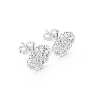 Pendientes de Diamantes de Corte Princesa Plateados de Lujo, Joyería Fina Vintage para Mujer - Product Image 2