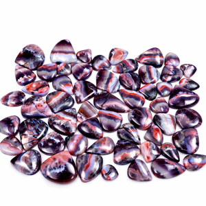 Figurines d'amour en améthyste naturelle polie et agate dentelle, faites à la main, cabochons, pierres précieuses en vrac pour la fabrication de bijoux, Saint-Valentin, vente en gros - Product Image 1