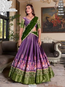 Conjunto de Lehenga Choli Noor Royale Kanchipuram, largo hasta el suelo, listo para bodas - Product Image 3