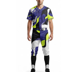 Conjunto de Uniforme de Béisbol de Moda, Jersey Personalizado con Pantalones a Juego, Diseño Impreso por Sublimación Completa, Poliéster Transpirable para Equipos - Product Image 1