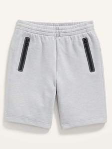 Short de jogging décontracté bleu pour homme grande taille, respirant, 100 % coton tricoté, taille mi-haute, avec cordon de serrage, poche zippée, couleur unie, sport - Product Image 1