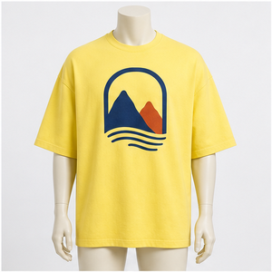 T-shirt en coton 100% à épaules tombantes, coupe oversize streetwear, illustration Golden Sprig, séchage rapide, tissu tricoté 220g pour une qualité supérieure - Product Image 1