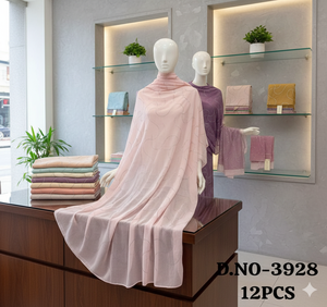 Colección de Hijabs de Chifón Bordados de Lujo - Pañuelo Ligero Premium con Detalle Floral Intrincado con Cuentas en Tonos Pastel - Product Image 2