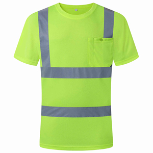 เสื้อทำงานนิรภัยแบบสะท้อนแสง Hi-vis ความปลอดภัยสูง คอโอ 100% โพลีเอสเตอร์ กว้าง 5 ซม. E-shine Hi Vis Safety Reflective - Product Image 1