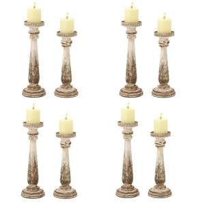 Support de bougie en bois artisanal, rustique, moderne, minimaliste, décoration d'intérieur, centre de table de mariage, support décoratif - Product Image 5