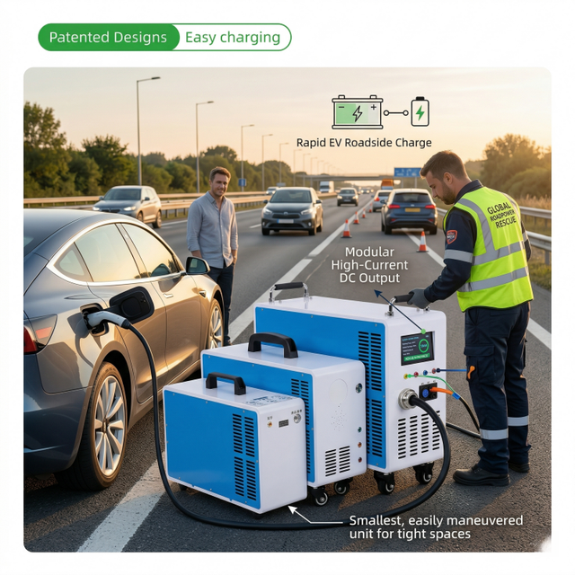 High Efficiency 20kW Portable DC Charger CCS1 CCS2 GBT All-in-One Mobile EV Fast Charger for Underground Garage & Car Show