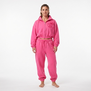 Ensemble de survêtement en polaire pour femme Hawk Eye, sweat à capuche court zippé et pantalon de jogging - Product Image 1