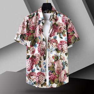 Chemises hawaïennes Aloha pour hommes, de haute qualité, 100% coton, 40s, style japonais, imprimées sur toute la surface, sans plis, manches courtes - Product Image 3