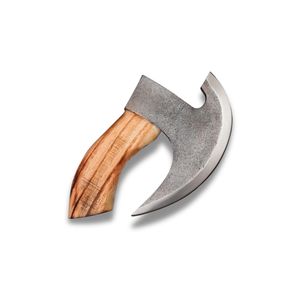 Coupe-pizza artisanal en forme de hache, en acier inoxydable, avec manche en bois, outil de découpe de pizza pour la cuisine, coupe-pizza pour restaurant - Product Image 6