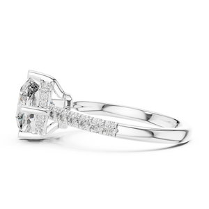 Bague exclusive avec coussin de diamant et diamant rond taillé en laboratoire, bijoux de mariage élégants pour femmes, fournisseur OEM en gros - Product Image 3