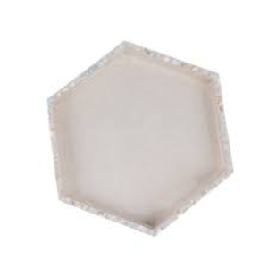 Bandeja hexagonal de lujo con incrustaciones de nácar, bandeja decorativa geométrica con incrustaciones de hueso en forma de panal para mesa de café y decoración del hogar. - Product Image 2