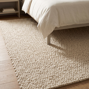 Tapis décoratif en laine tissée à la main, à boucles épaisses, texturé, fait main, antidérapant, moderne, pour salon, chambre, décoration intérieure - Product Image 3