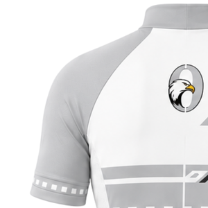 Maillot de Ciclismo de Manga Corta Gris Claro/Blanco con Cremallera Completa, Transpirable, de Secado Rápido, para Ciclismo de Carretera y Rendimiento Deportivo - Product Image 3