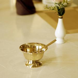 Elegant <b>Dessert</b> Presentation Metal Ice Cream <b>Bowl</b> With Spoon Stainless Steel Cup - Product Image 6