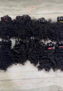 High Selling 2025 Natural <b>Curly</b> Virgin Unprocessed Cuticles Aligne Tangle-Free Double Weft Indian Human Hair <b>Extensions</b> - Product Image 5