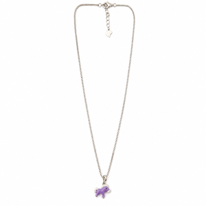 Collier pendentif dinosaure violet en argent sterling 925, breloque animal de dessin animé émaillée, bijoux pour femme poli miroir, usage quotidien - Product Image 5