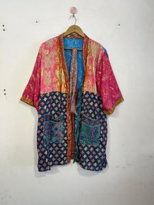 Kimono Cardigan Patchwork Trois-quarts Léger Longue Robe de Plage Bohème Printemps-Été Élégant pour Demoiselle d'honneur - Product Image 4