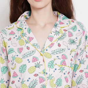 Meilleure édition – Ensemble de nuit décontracté 100 % coton pour femme : chemise à manches longues et pantalon à taille élastiquée avec cordon de serrage - Product Image 3