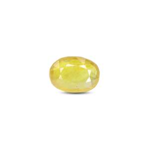 Loose 7.45 Carat Oval Cut Synthetic Yellow Sapphire Gemstone for Fine Jewelry - Product Image 1