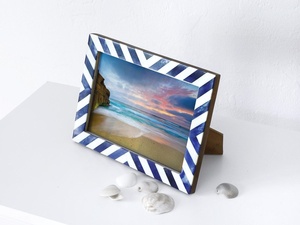 High Quality Custom Iron Photo Frame Bone Wood Inlay Home Decor Accessories with Logo Wholesale Price and Gift <b>Box</b> Included - Product Image 3