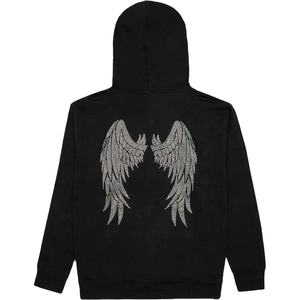 Custom New Stylish Rhinestone Hoodie Invierno Hombres Rhinestone Hoodie Full Zip Us Thermal Hoodies 100% Algodón - Product Image 1