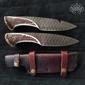 Handmade Damascus Steel Chef Knife with Natural Stag Handle – Razor Sharp <b>Kitchen</b> Knife with Leather Sheath | Custom Logo OEM - Product Image 1