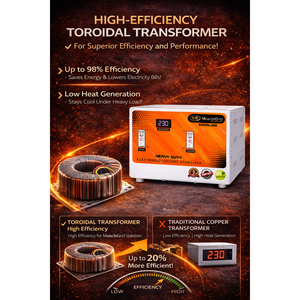 Stabilisateur de tension monophasé en ligne MuscleGrid 10KVA, haute performance, protection contre les surtensions, large plage de tension 50V-270V, pour toute la maison - Product Image 3