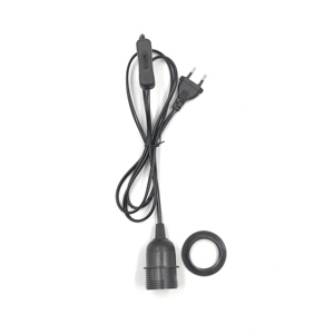 Cable de Alimentación Europeo con Interruptor de Botón 304, <span class=keywords><strong>Enchufe</strong></span> <span class=keywords><strong>E27</strong></span> para Portalámparas, Cable con Núcleo de Cobre de Alta Pureza - Product Image 2