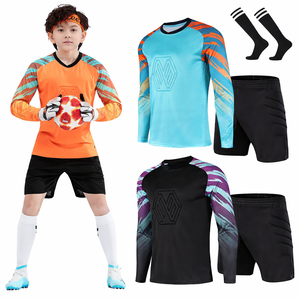 Uniforme de Portero de Fútbol Personalizado para Niños, Jersey Acolchado de Manga Larga con Estampado y Conjunto de Pantalones, Kit de Fútbol OEM - Product Image 1