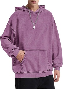 Sudadera con Capucha Vintage de Alta Calidad, Sudadera Lisa para Hombre, Talla Grande, Estilo Urbano, Color Morado - Product Image 6