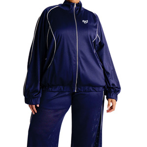 Women's Windbreaker <b>Jacket</b> and Pants Set Custom Reflective Piping Stripe Panel Tracksuit Lightweight Outdoor Activewear Hoodies - Product Image 1