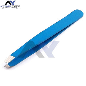 Trousse à outils pour pinces à épiler, pinces à épiler pour extensions de cils en acier inoxydable, pinces professionnelles en acier allié bleues, ensemble de 2 pièces pour la beauté - Product Image 2