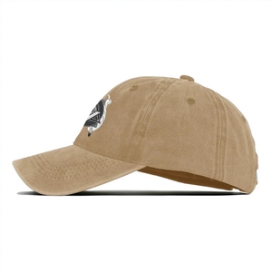 Casquette de baseball maçonnique personnalisée en gros, motif Œil de la Provéidence, kaki, en coton délavé vintage, style Dad Hat, logo Œil Tout-Puissant, ajustable - Product Image 3