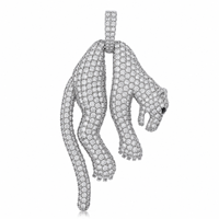 Pendentif Panthère en Diamant CVD 8 carats E-F VVS VS en Argent Sterling 925, Bijoux de Luxe Personnalisés