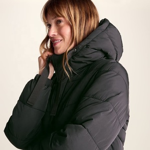 <b>Women's</b> Long Hooded <b>Down</b> <b>Coat</b> Waterproof Zipper Closure Polyester Filling Winter Jacket - Product Image 5