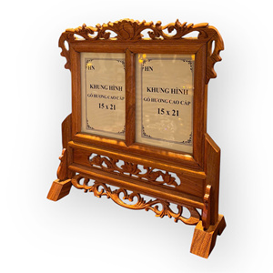 Marco doble para fotos hecho de madera aromática, diseño sencillo, tamaño 15x21 cm. - Product Image 2