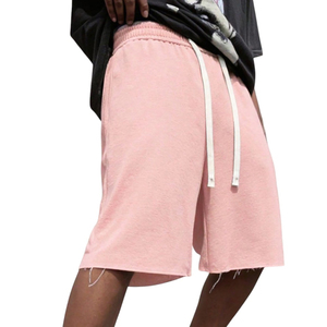New Arrival Customized Made Jogging Bottoms In One Pink Solid Color Good Supplier Comfortable Cotton <b>Elastic</b> Waist Men's Shorts - Product Image 1