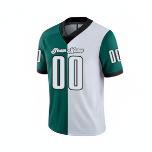 เสื้อฟุตบอลอเมริกันแบบสั่งทำพิเศษ พิมพ์ลายแบบซับลิเมชั่น ชุดทีมคุณภาพสูง ผ้าตาข่ายระบายอากาศได้ดี แบบ unisex ครึ่งตัวด้านหน้า - Product Image 5