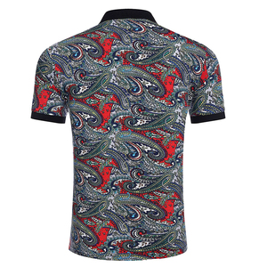 Camiseta Polo Deportiva de Poliéster con Sublimación Paisley Roja para Hombre, Ideal para Entrenamiento Profesional en Gimnasio, Kit de Ropa OEM de Precisión Avanzada - Product Image 2
