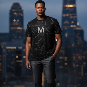 เสื้อยืดฮิปฮอปประดับเพชร สไตล์ร็อค บลิงค์ ไดมอนด์ ทรงโอเวอร์ไซส์ ไหล่ตก ผ้าหนา พิมพ์ลายวิบวับ สำหรับผู้ชาย - Product Image 6