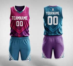 Maillot de basket personnalisé respirant grande taille pour l'été, imprimé par sublimation, ensemble uniforme réversible pour hommes et femmes - Product Image 5