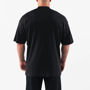 Camiseta de Algodón de Alta Calidad para Streetwear, Estilo Oversize con Hombros Caídos, Personalizable con Logotipo, Negra, para Hombre - Product Image 3