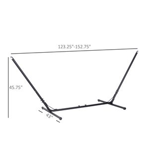 Soporte Ajustable de Metal para Hamaca, para Uso en Interiores y Exteriores, Estructura de Hierro Negro, Tela de Algodón, Portátil y Resistente - Product Image 3