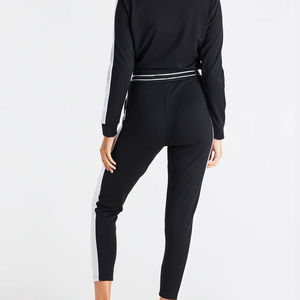 Pantalon de survêtement décontracté en polaire polyester pour femme, taille XL, coupe ajustée, fermeture élastique à cordon, devant plat, avec logo - Product Image 6