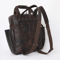 Mochila de cuero para hombre y mujer, para viaje, escuela, oficina, uso diario, informal, al aire libre, gran capacidad, impermeable, con cremallera para portátil, desmontable